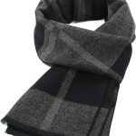 Mens Winter Warm Long Soft Scarf Plaid Tassel Scarf for Men Soft Classic Scarves